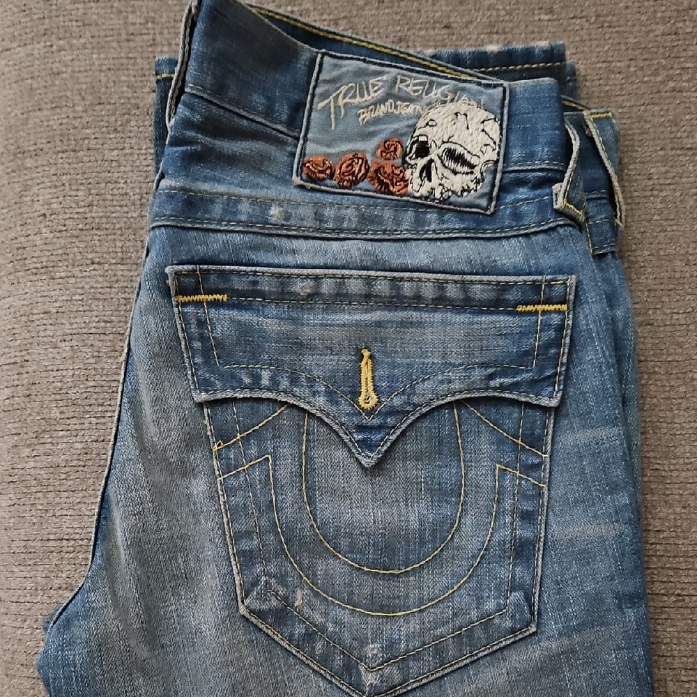 True Religion Light Blue Boot Cut Jeans
